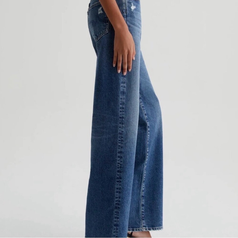 AG Jeans Kora High-Rise Wide Leg Distressed Jeans Size 26 - Picture 2 of 11